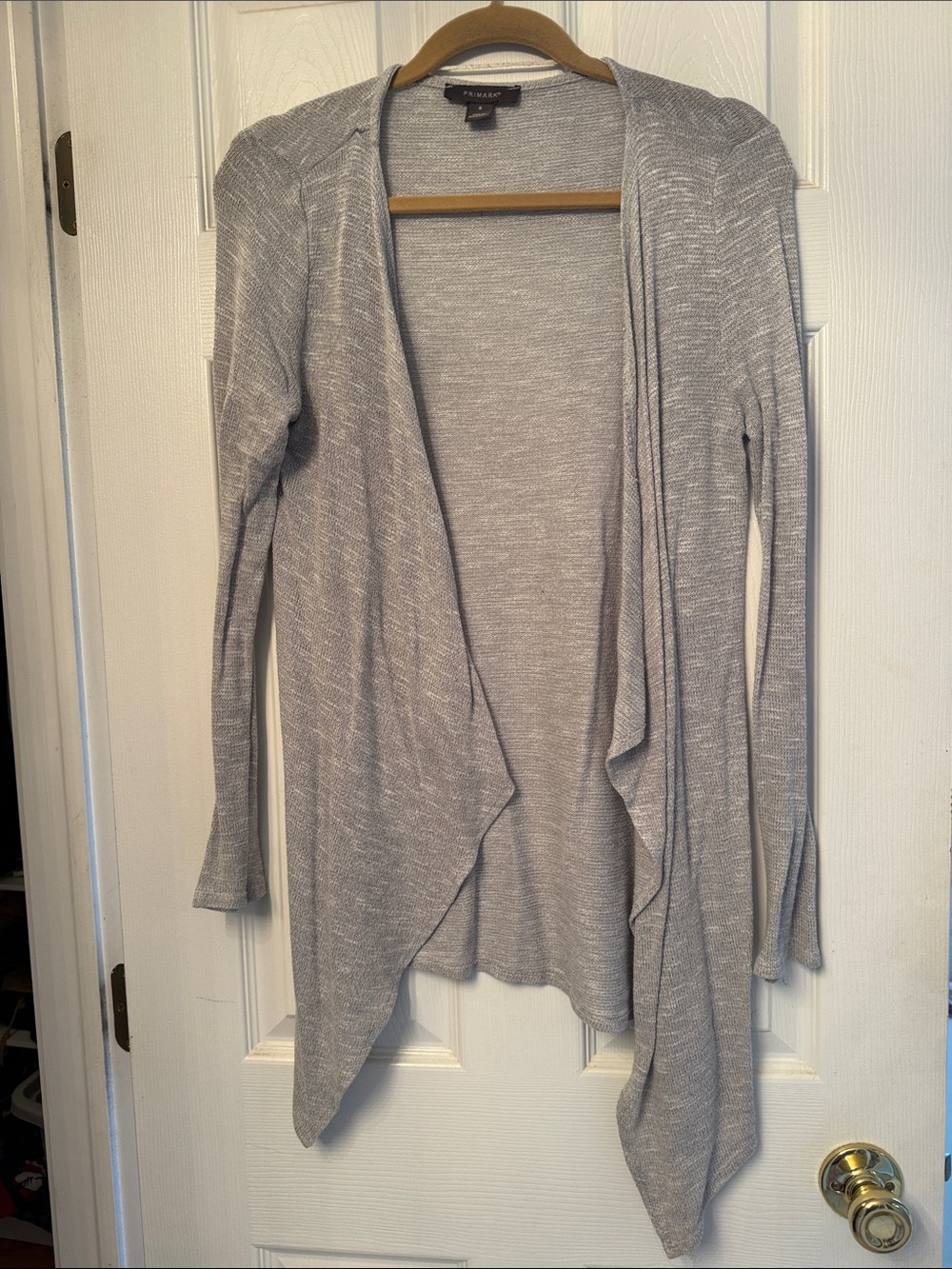 Primark Light Gray Open-Front Draped Cardigan